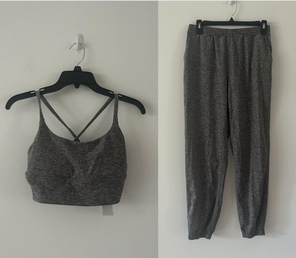 Vuori Gray Matching Set Sports Bra Jogger Athletisure Athletic Size S